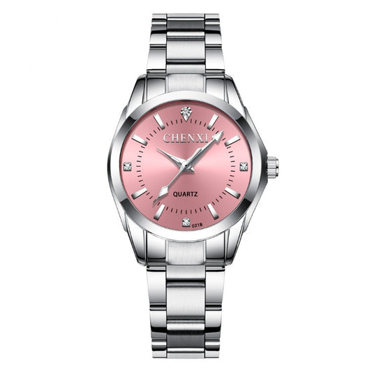 Fashion Ladies Quartz Watch – Elegant Steel Band Wristwatch for Women