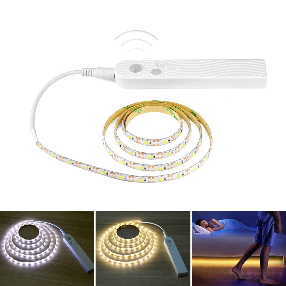 Motion Sensor LED Strip Light – Wireless Under Cabinet Light, Rechargeable Night Light for Kitchen, Closet & Stairs