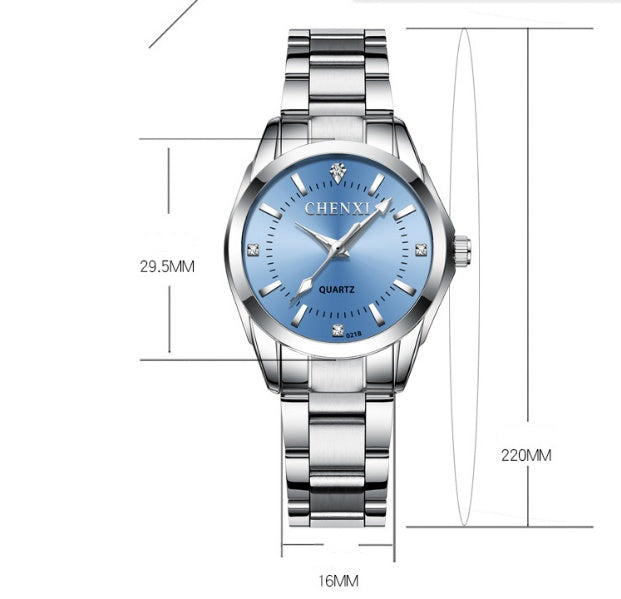 Fashion Ladies Quartz Watch – Elegant Steel Band Wristwatch for Women