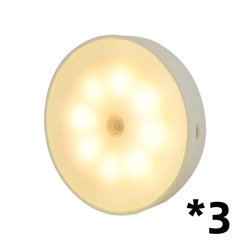 Motion Sensor LED Night Light – USB Rechargeable Wireless PIR Smart Closet Light for Bedroom, Stairs & Kitchen