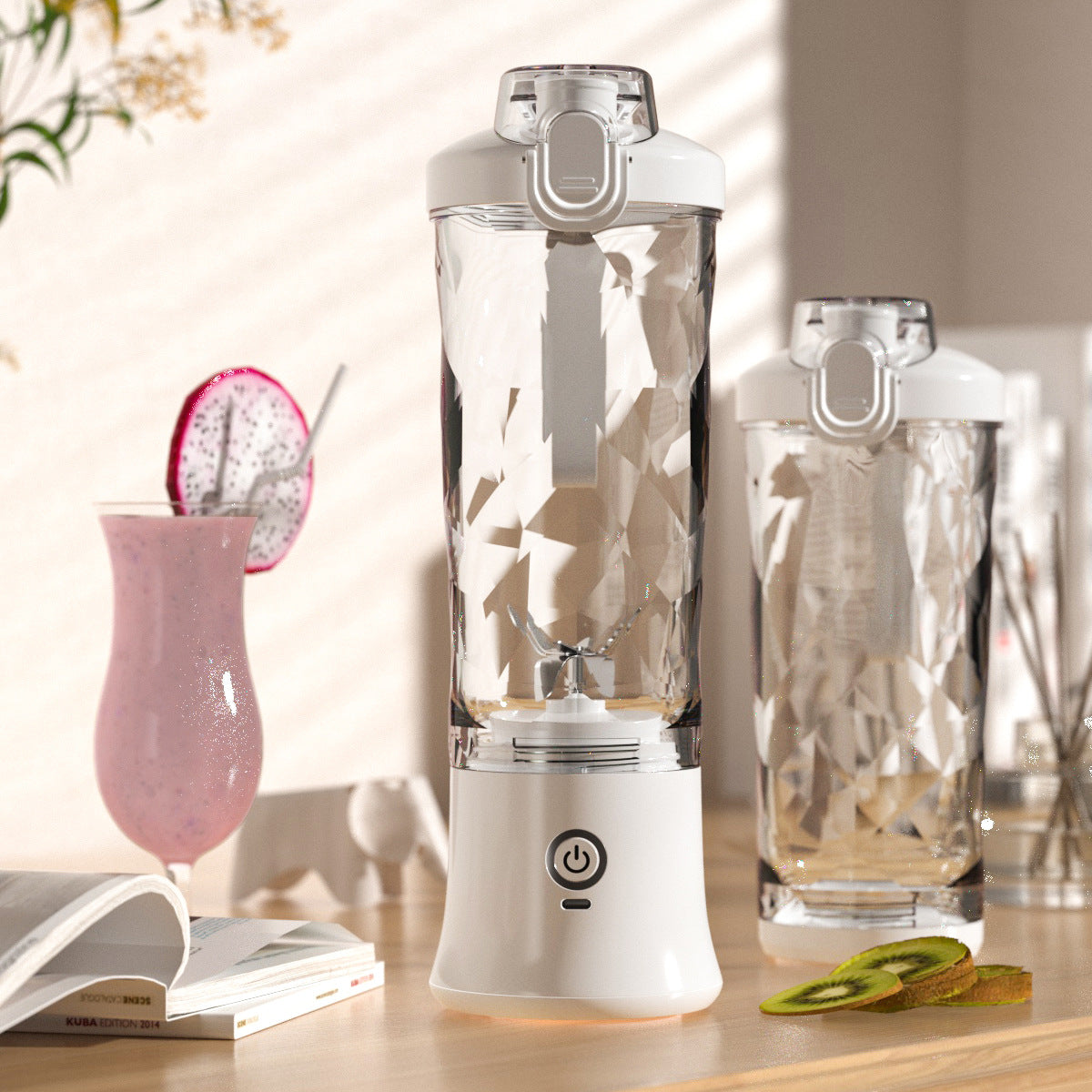 Portable Mini Blender – USB Rechargeable Personal Smoothie Maker with 6 Blades