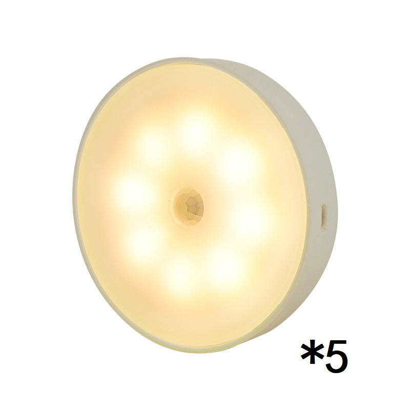Motion Sensor LED Night Light – USB Rechargeable Wireless PIR Smart Closet Light for Bedroom, Stairs & Kitchen